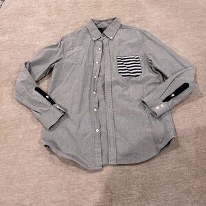 Jiberish Denver, Co Men's Long Sleeve Button Down Luxury Shirt M Crown Gray